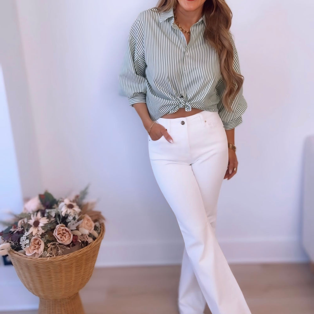 
                      
                        Catch A Glimpse Striped Button Up Top
                      
                    