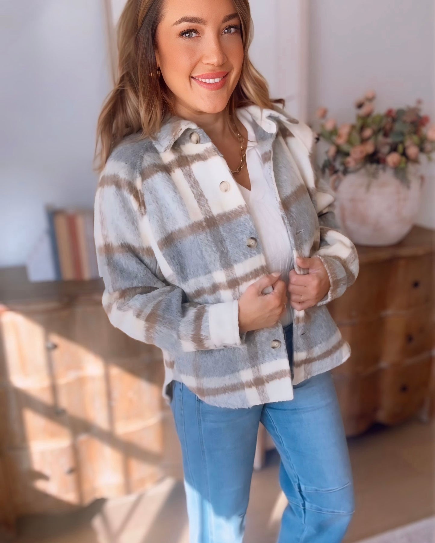 Lola Plaid Button Down Shacket