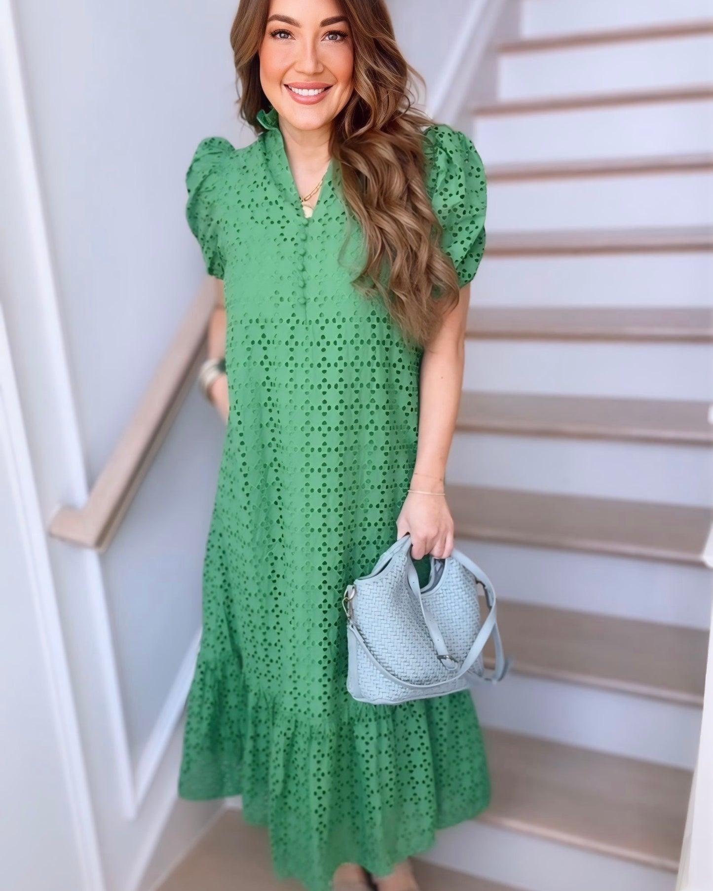 Valery Eyelet Midi Dress The Exclusive Look Valery Eyelet Midi Dress The Exclusive Look