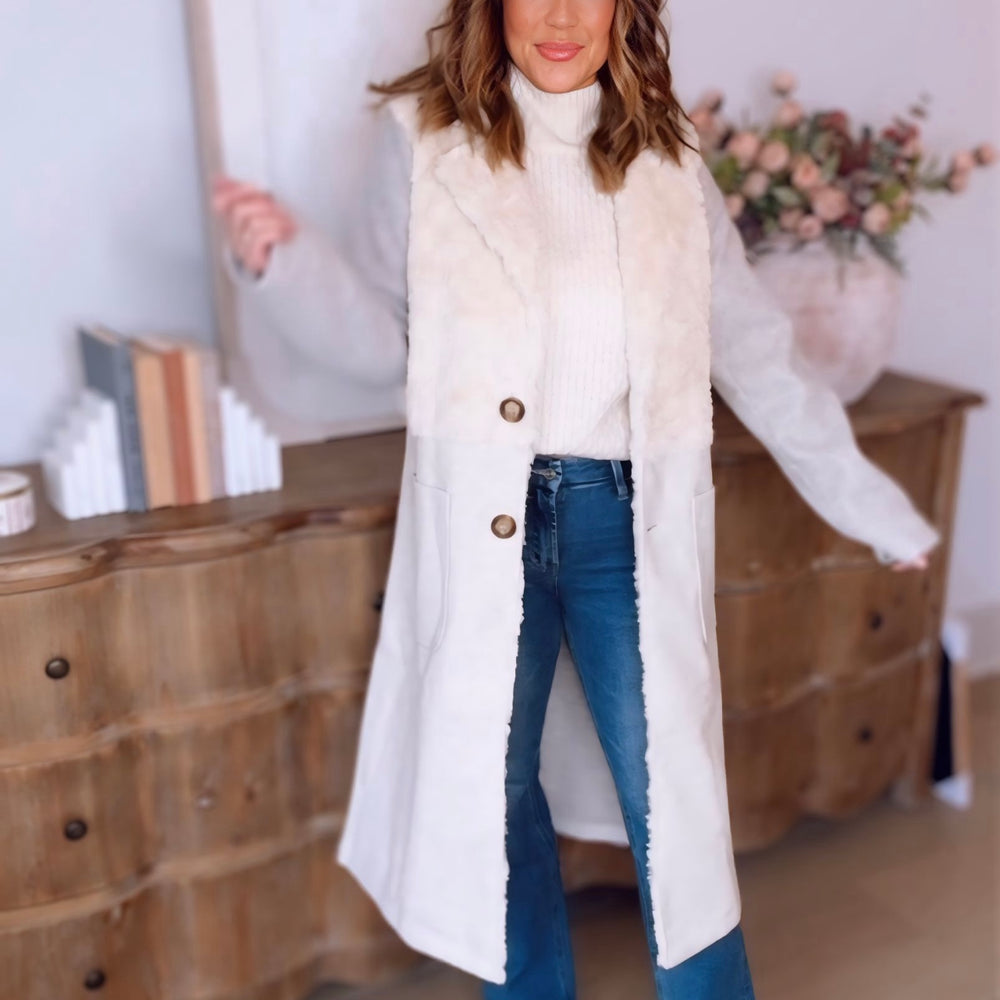 James Color Blocked Long Coat