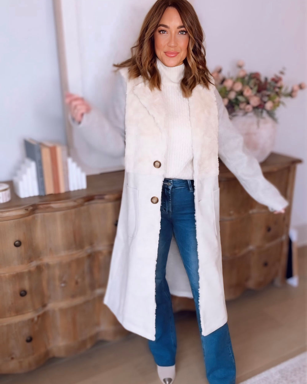 James Color Blocked Long Coat