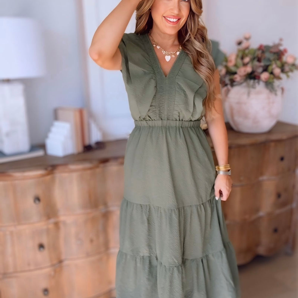 Harvest Lane Ruffle Sleeve Maxi Dress - 2 COLORS