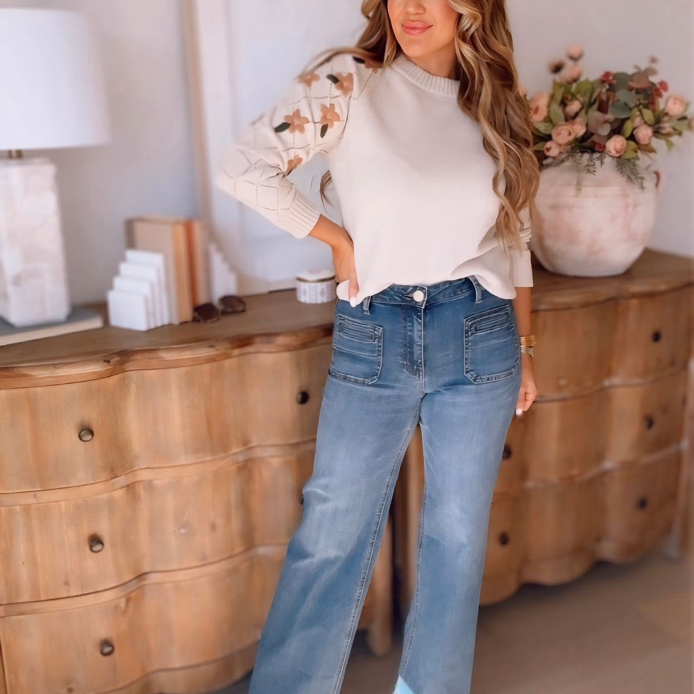 KUT - Jana High Rise Medium Wash Wide Leg