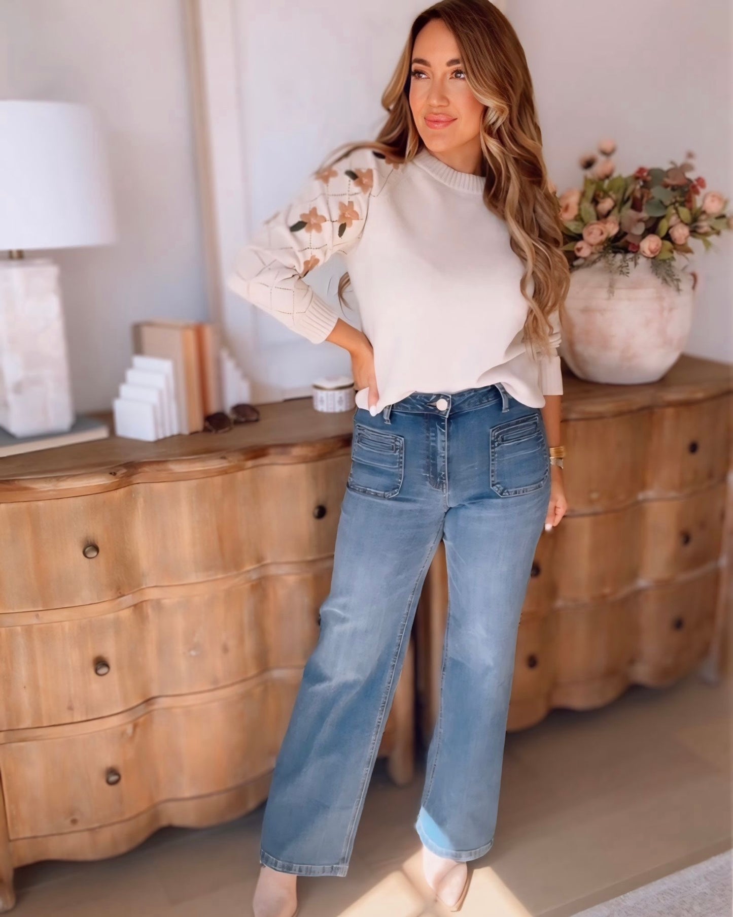 KUT - Jana High Rise Medium Wash Wide Leg