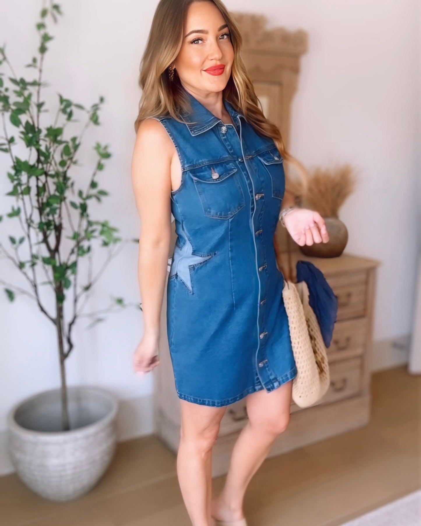Star Of Your Eye Denim Dress