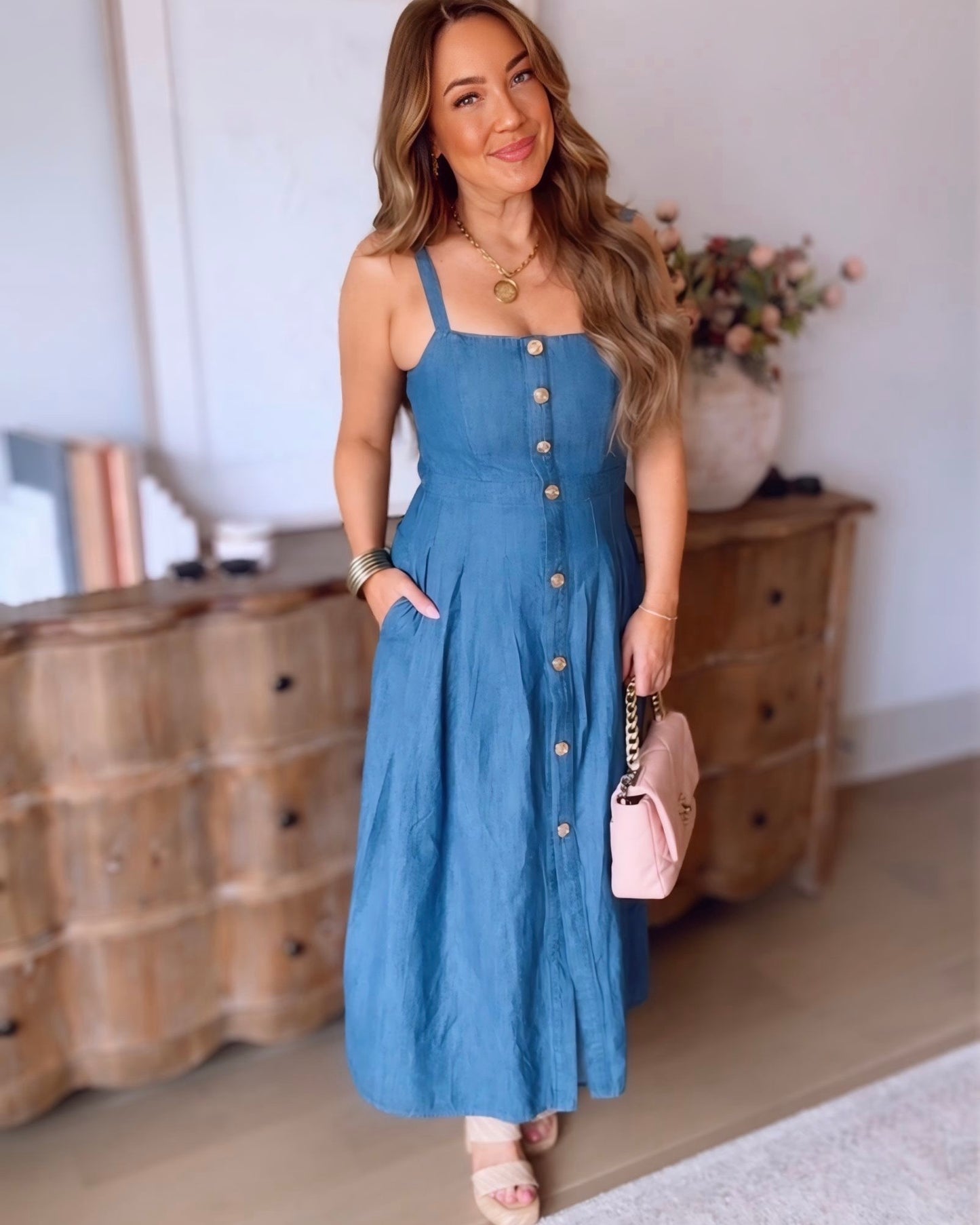 cora denim dress The Cora Dress in Denim Blue Windsor