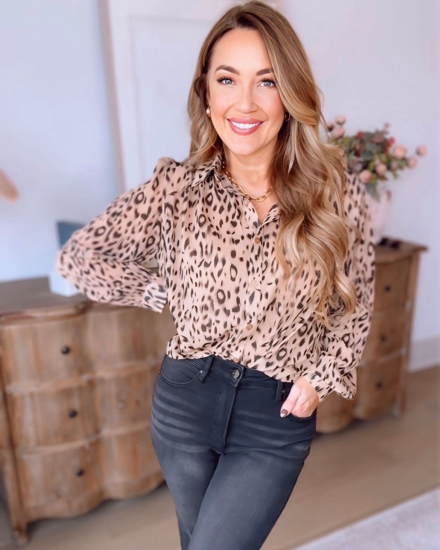 Leandra Leopard Blouse