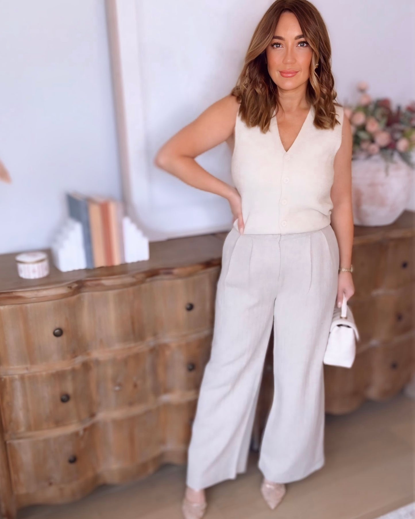 Rylan Shimmer Sleeveless Cardigan