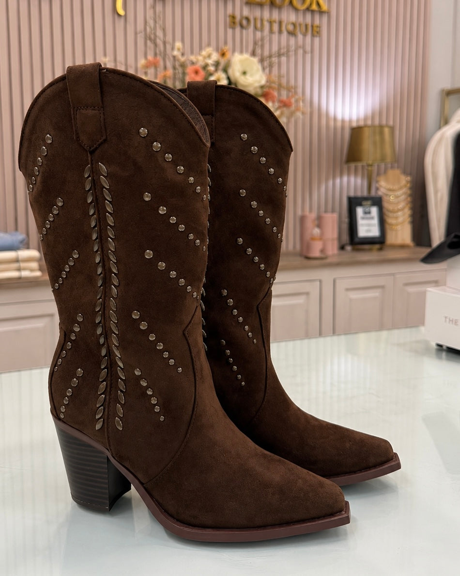 Mallory Studded Vegan Suede Boot