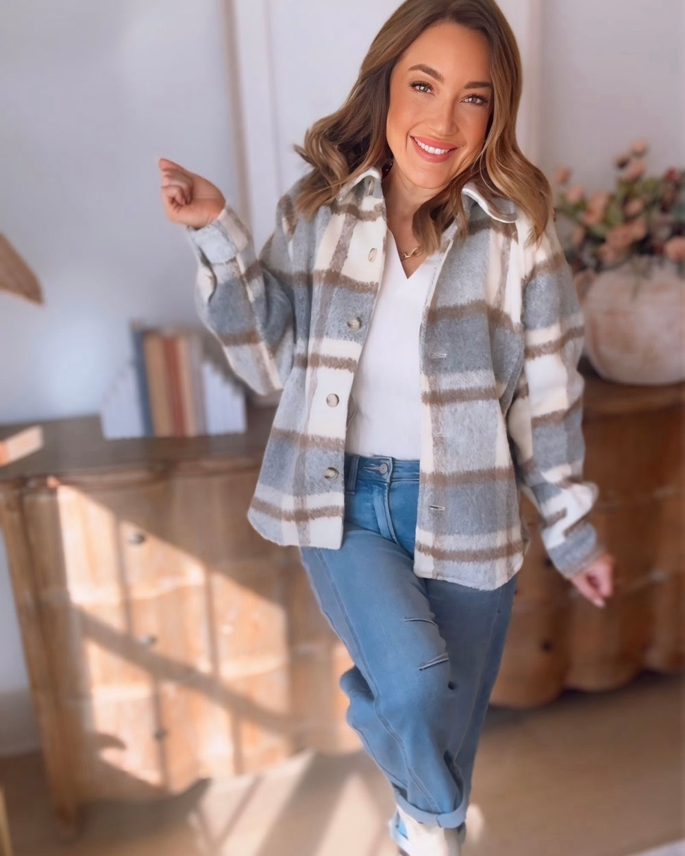 Lola Plaid Button Down Shacket