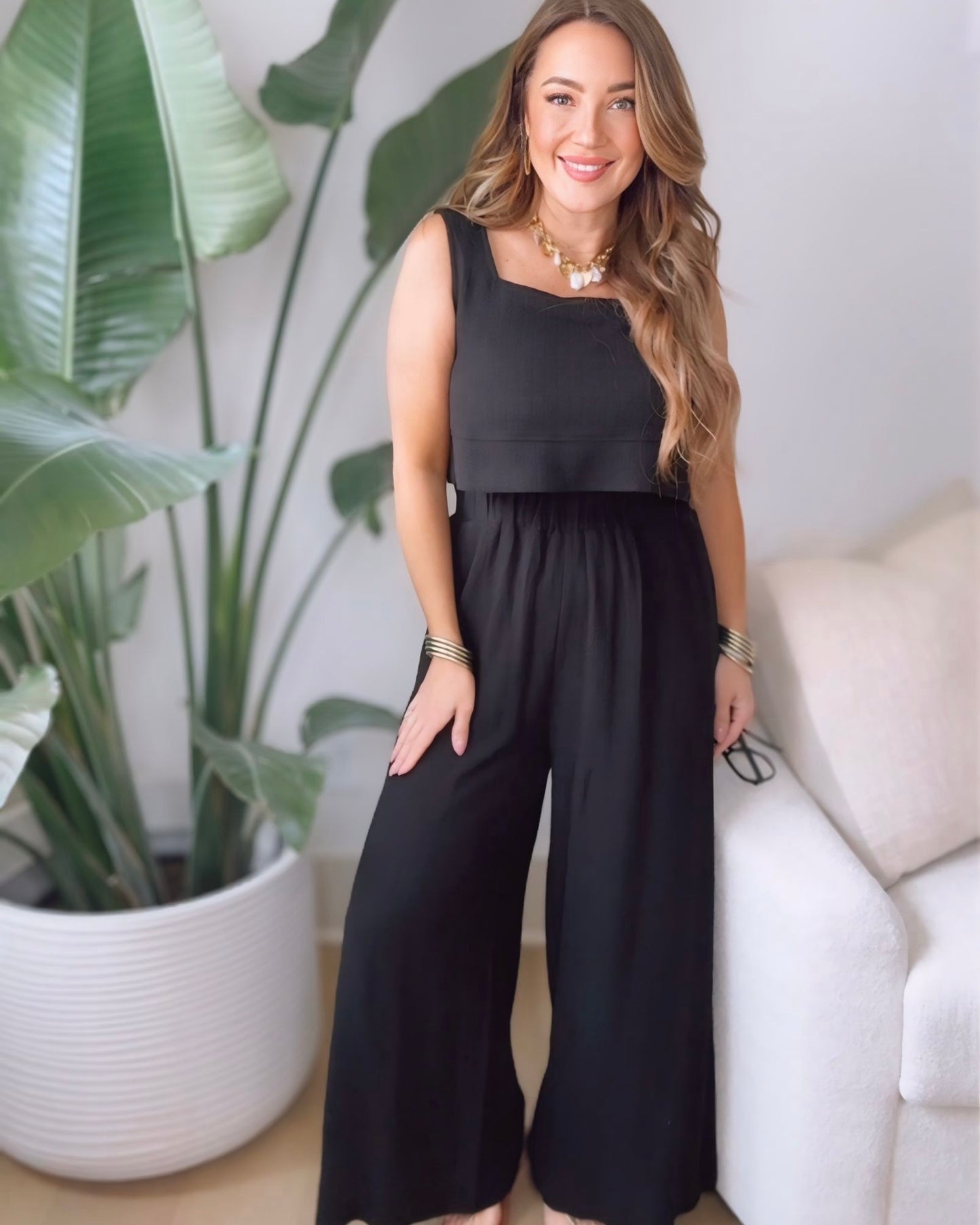 Melina Linen Wide Leg Set