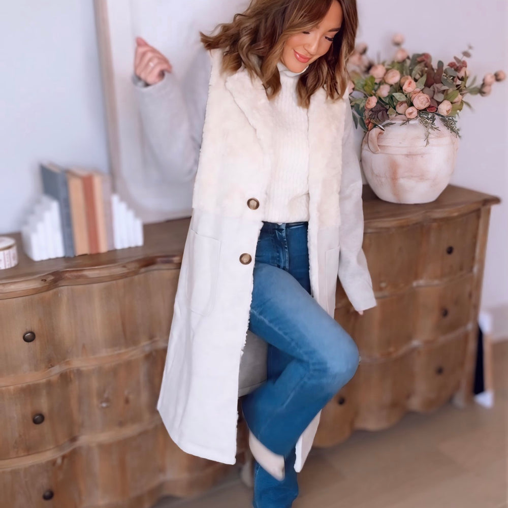 James Color Blocked Long Coat