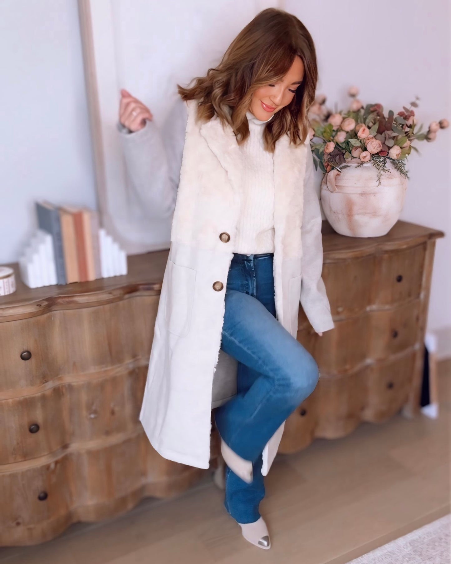 James Color Blocked Long Coat