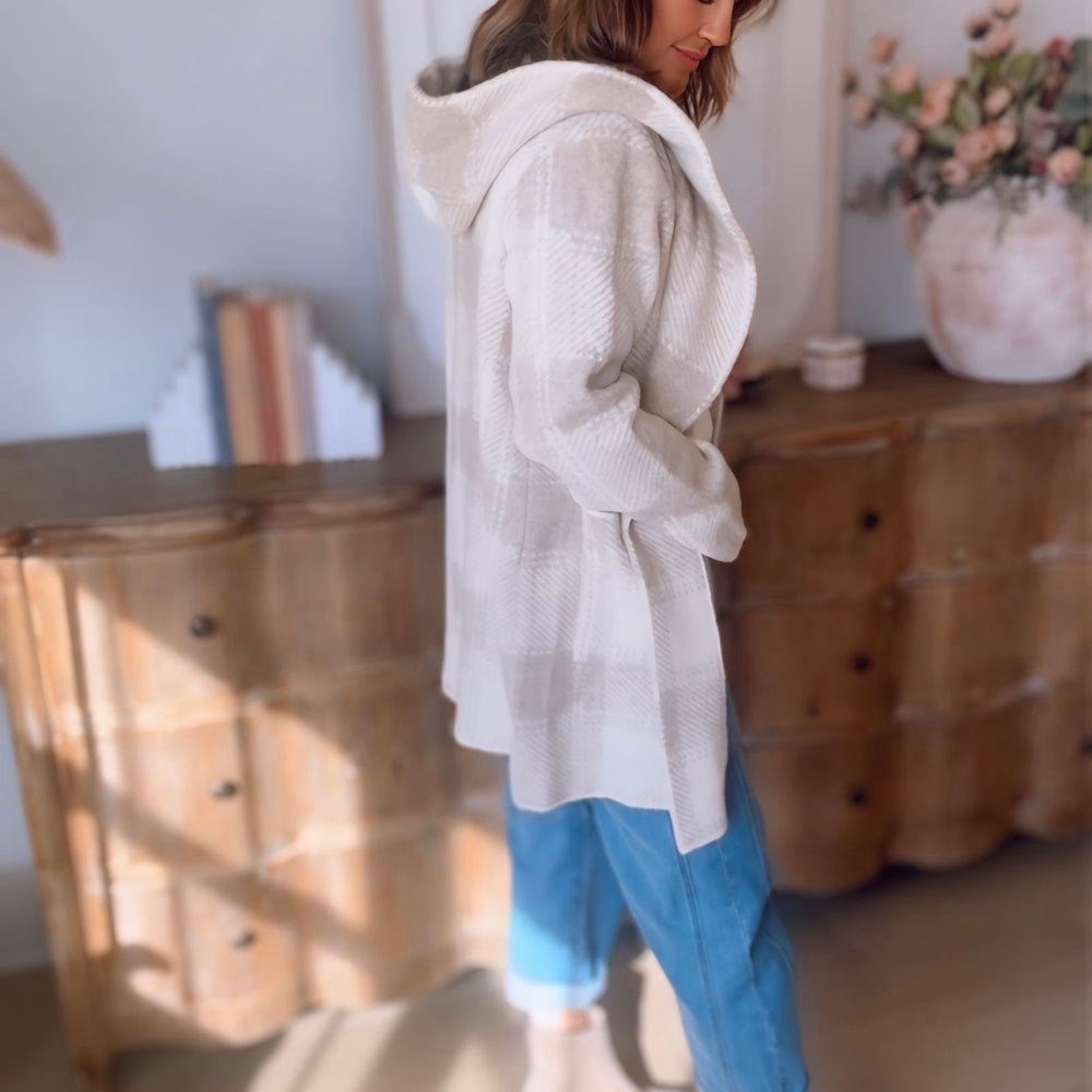 Laken Cozy Plaid Hoodie Cardigan