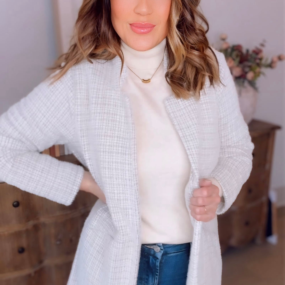 Delia Brushed Houndstooth Cardigan