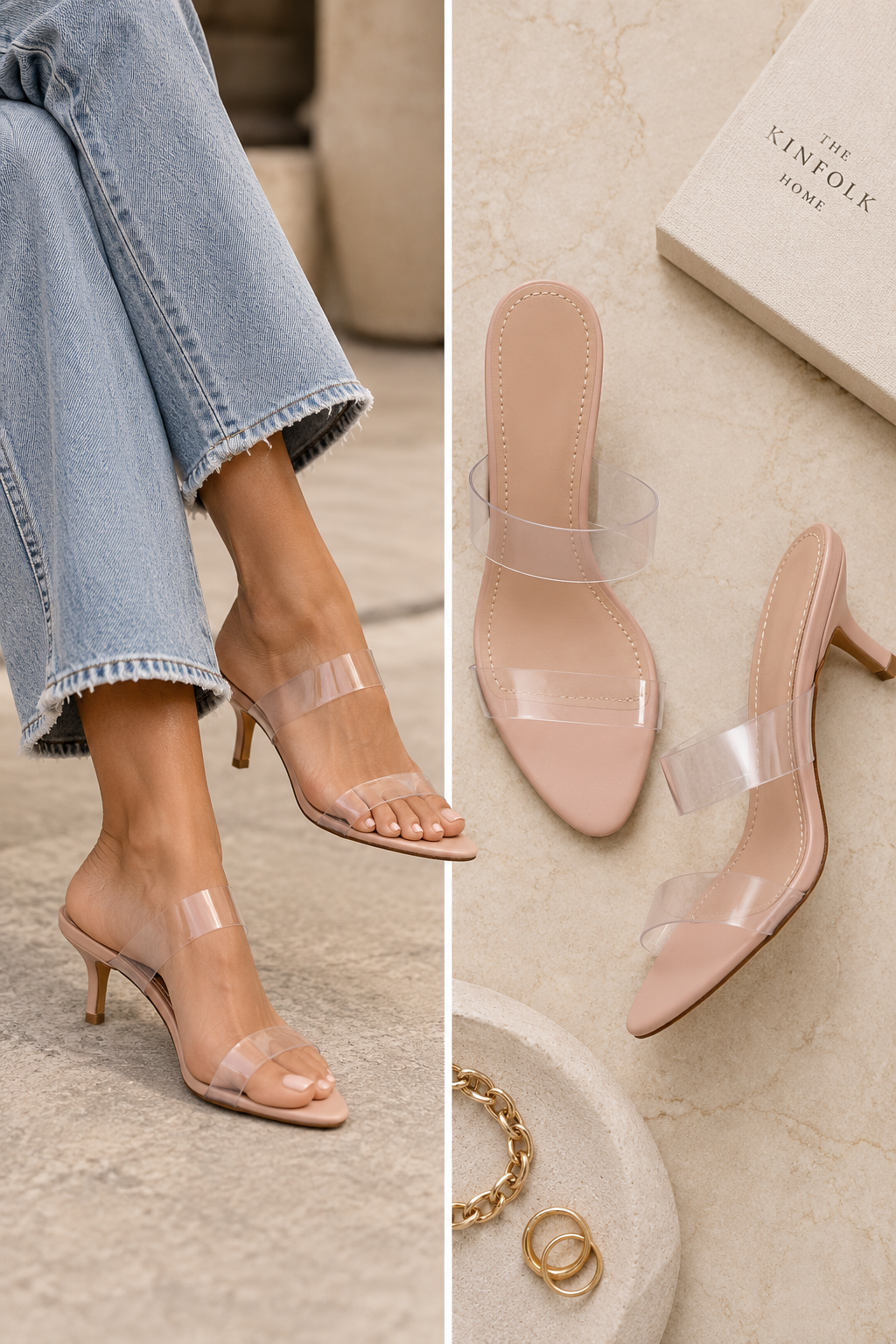 Clear Strap Zara Kitten Heel