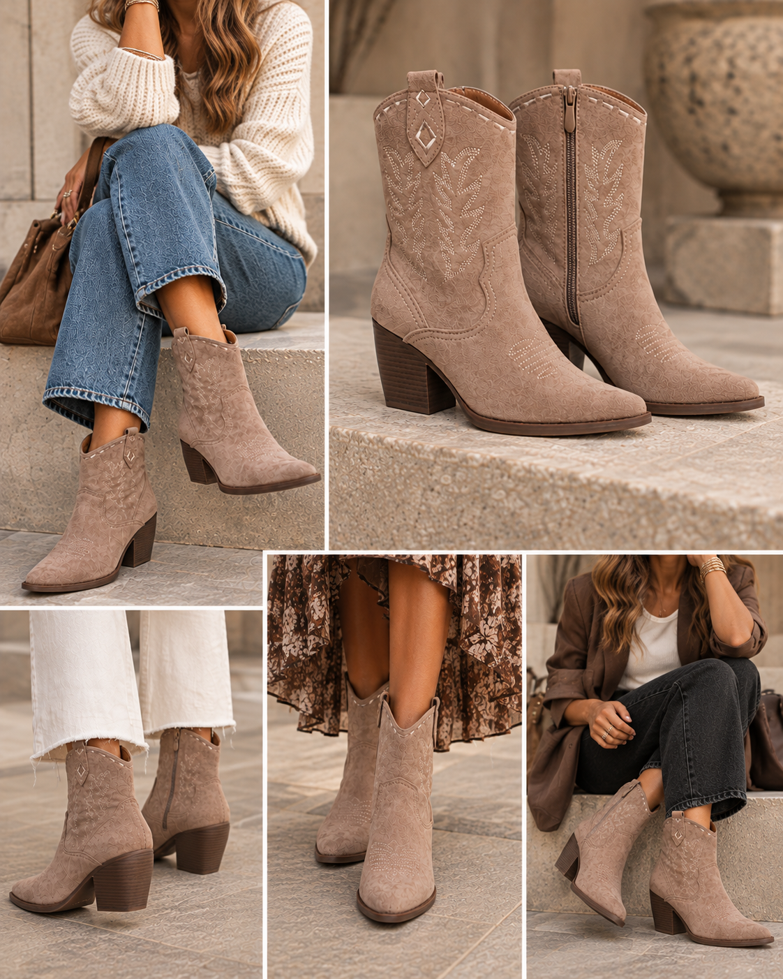 Liza Taupe Booties
