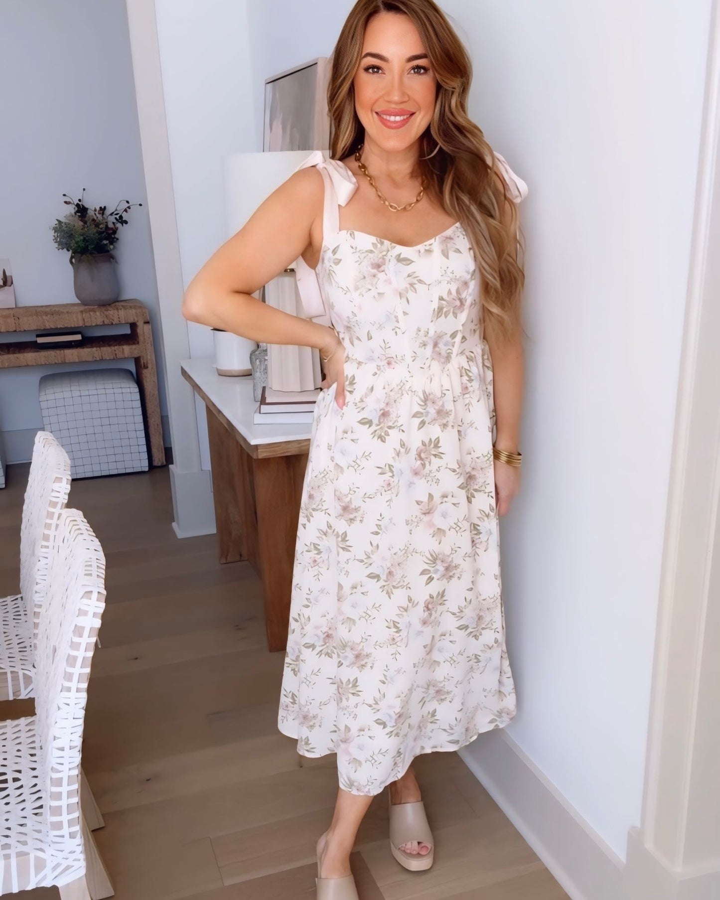 Blissful Blooms Corset Midi Dress