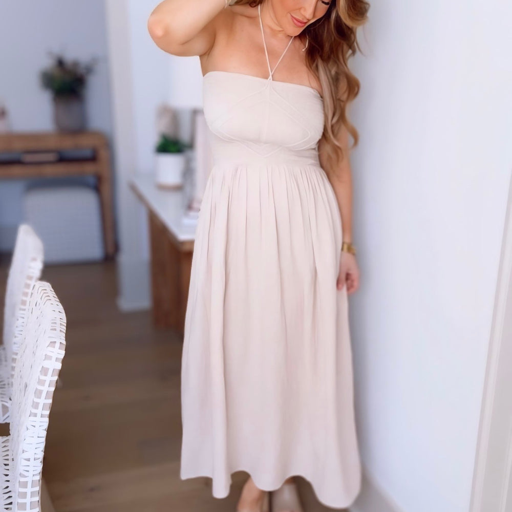 No One But You Smocked Tie Maxi Dress