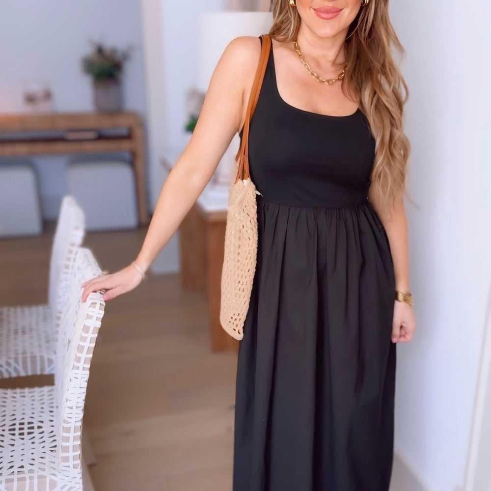Sweet & Simple Black Midi Dress
