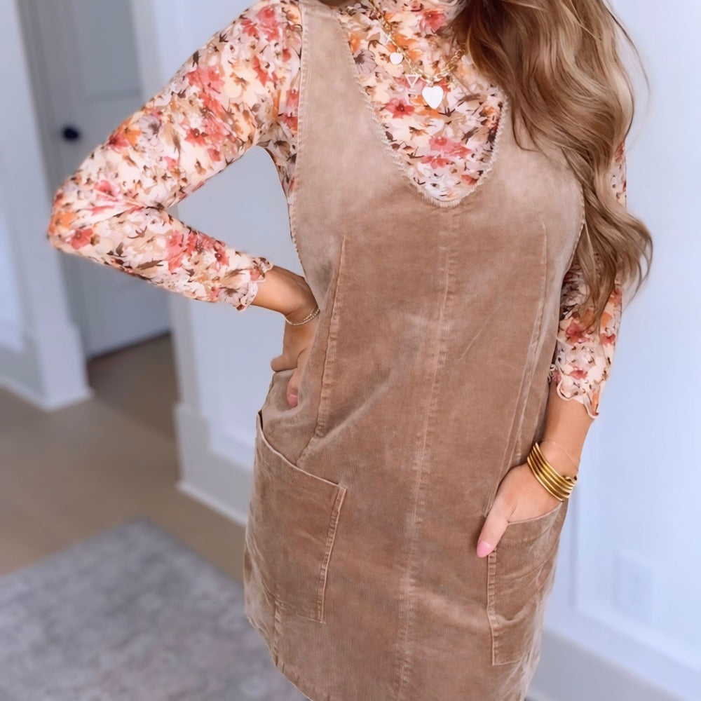 Megyn Corduroy Overall Dress
