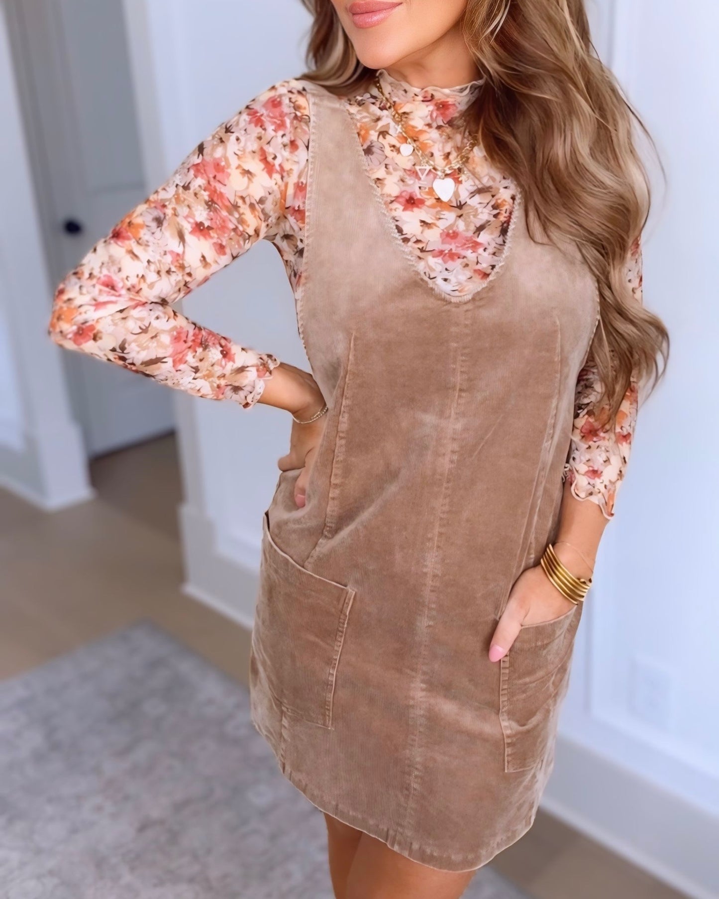 Megyn Corduroy Overall Dress