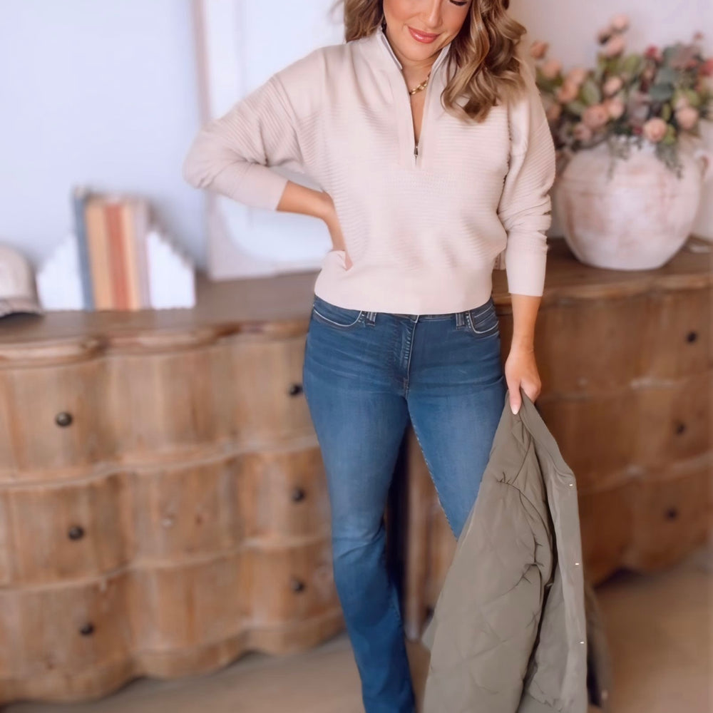 Axton Dolman Half Zip Sweater