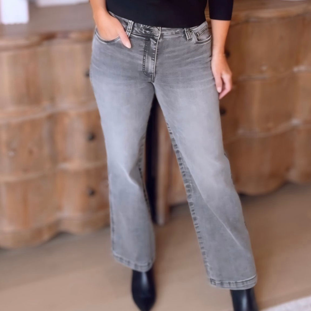 KUT - Pattie High Rise Straight Leg - Charcoal