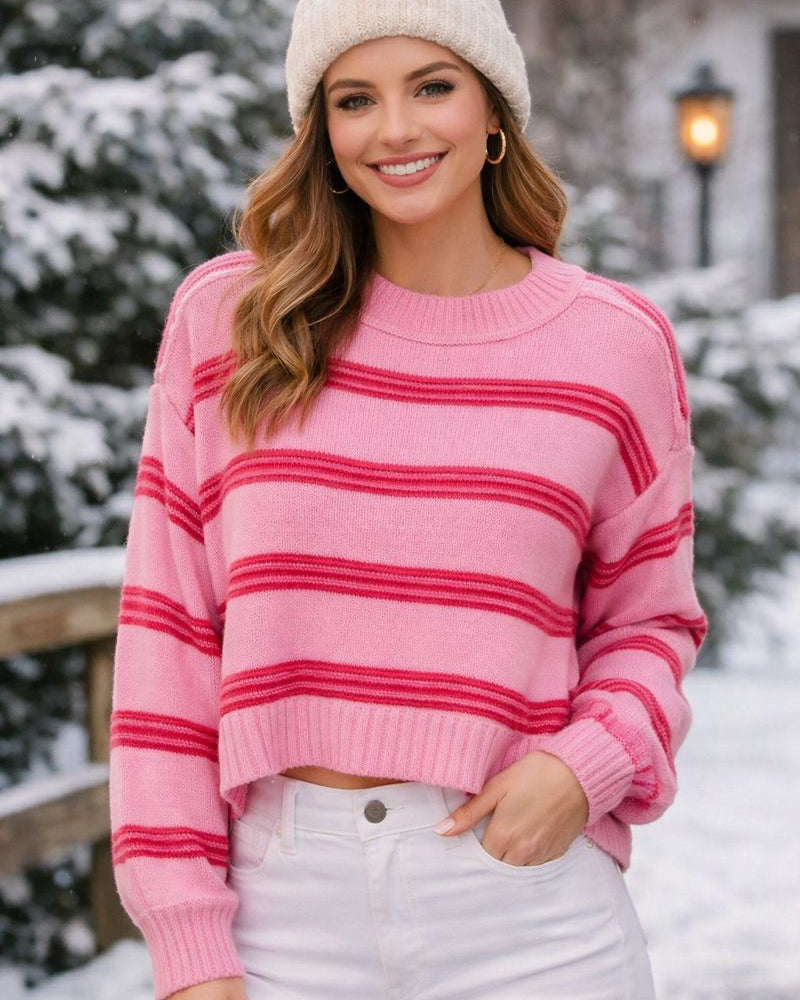 Harley Striped Long Sleeve Knit Sweater