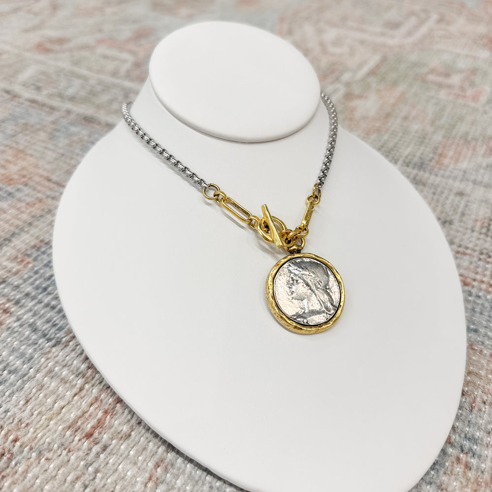 Candace Two Tone Coin Necklace