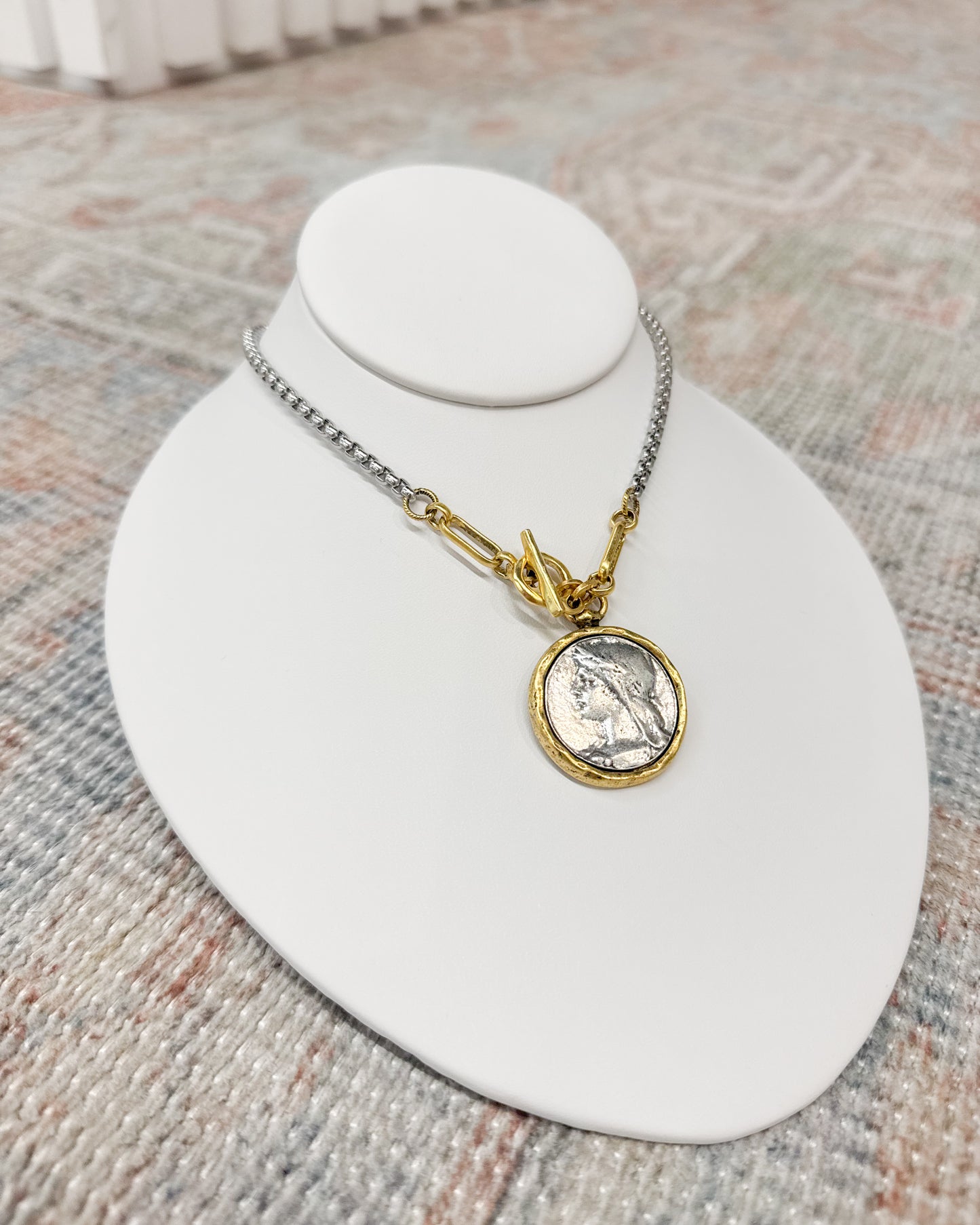 Candace Two Tone Coin Necklace