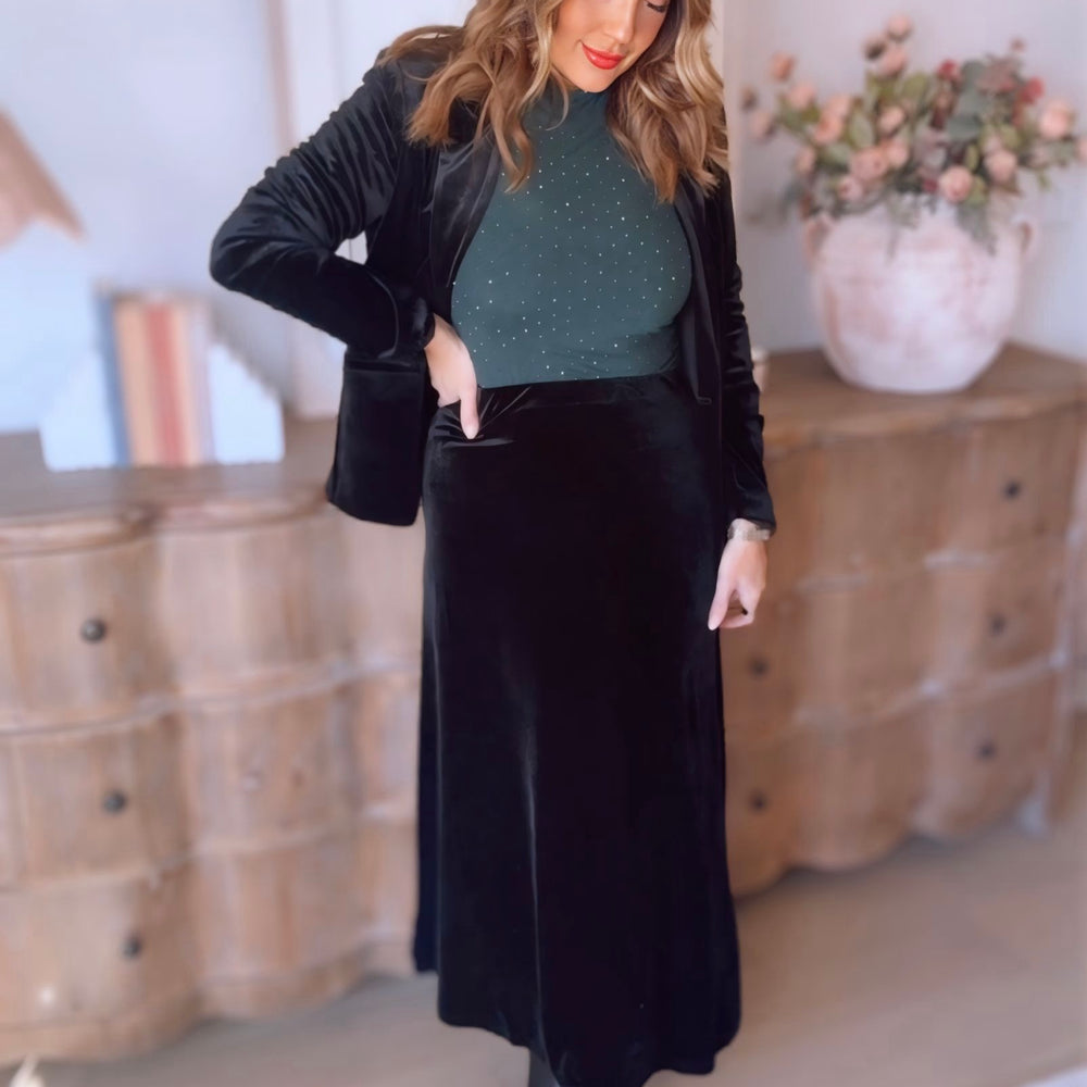 Leonora Velvet Midi Skirt