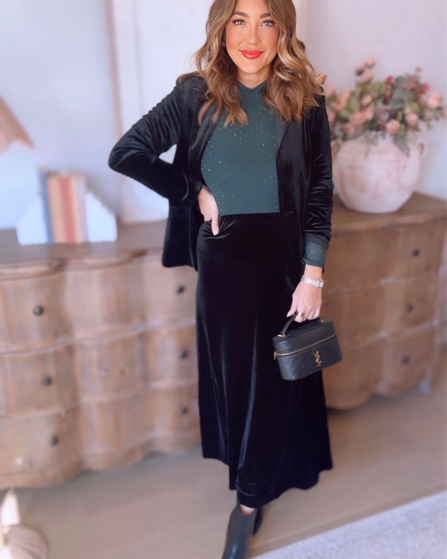 Leonora Velvet Midi Skirt