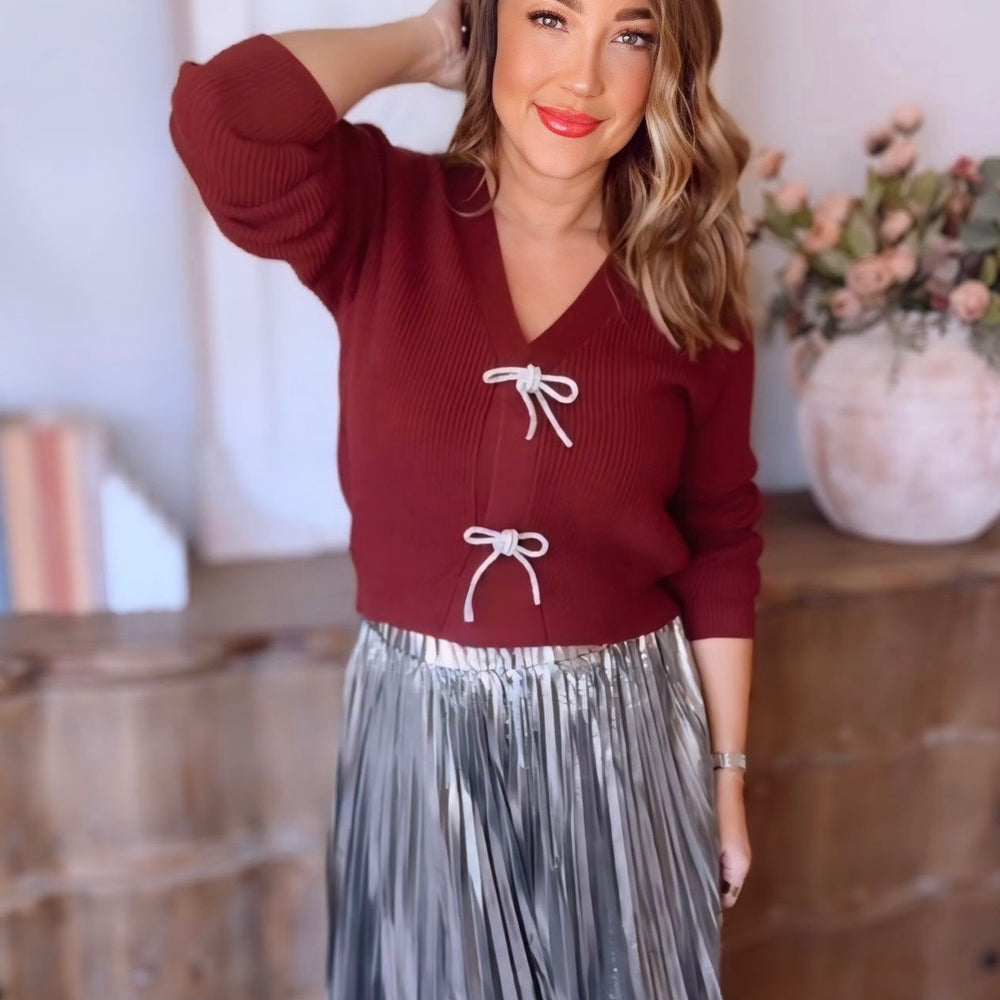 Bittersweet Crush Jewel Bow Cardigan