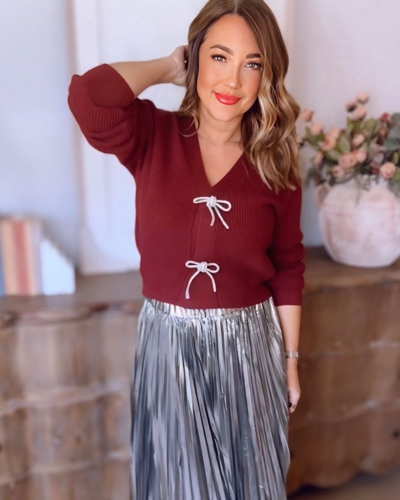 Bittersweet Crush Jewel Bow Cardigan