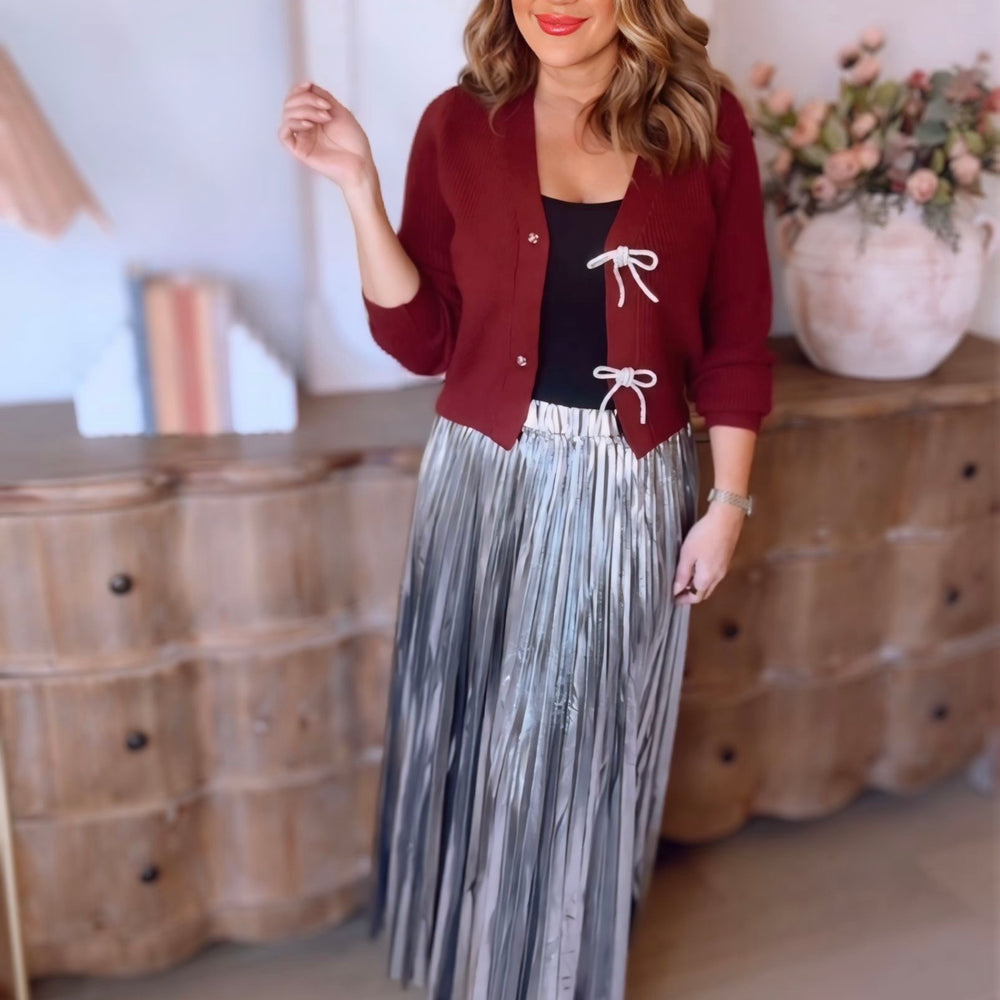 Bittersweet Crush Jewel Bow Cardigan