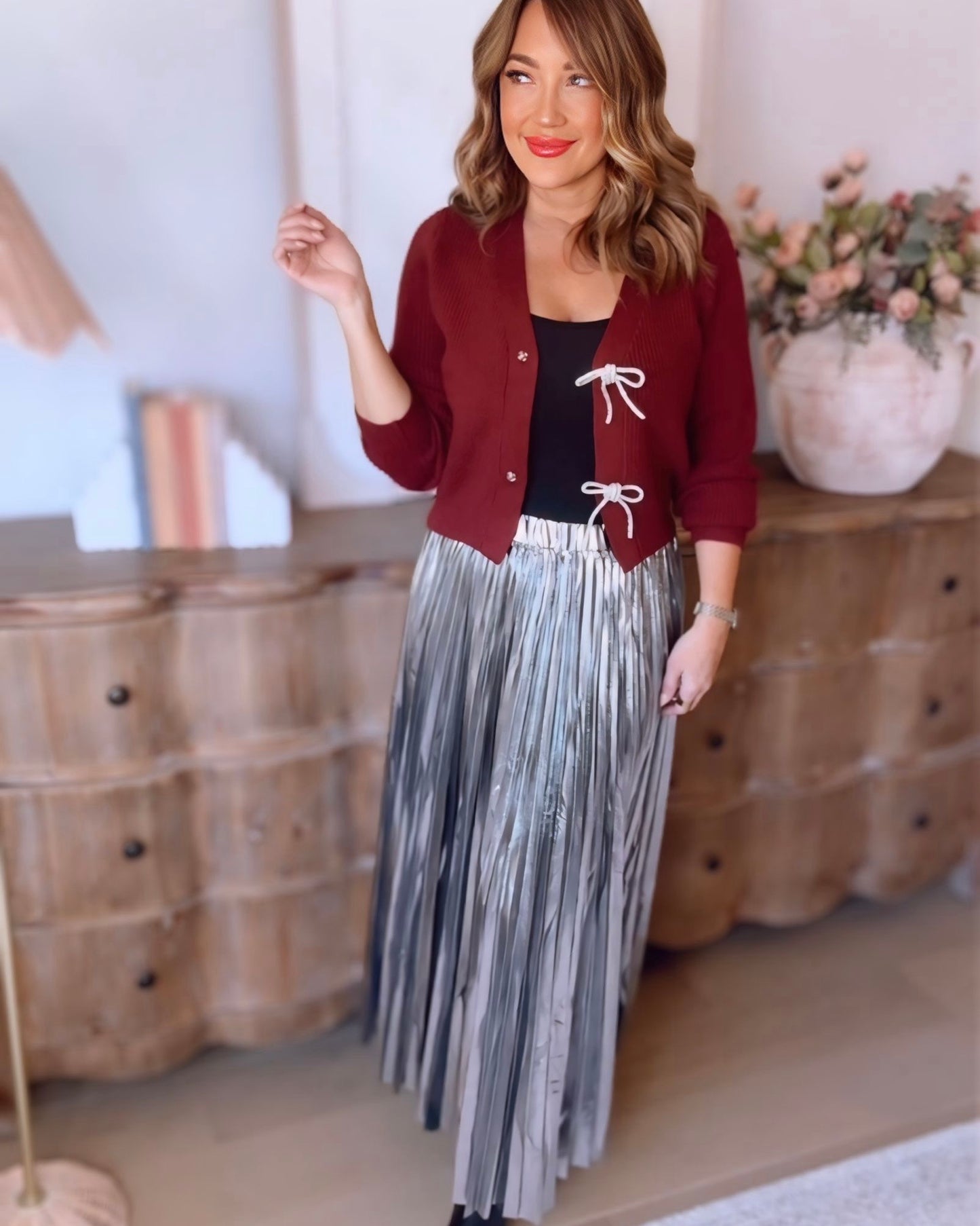 Bittersweet Crush Jewel Bow Cardigan