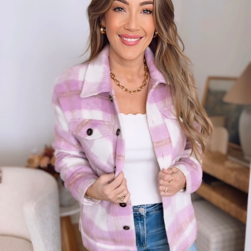 
                      
                        Charli Plaid Button Up Jacket
                      
                    