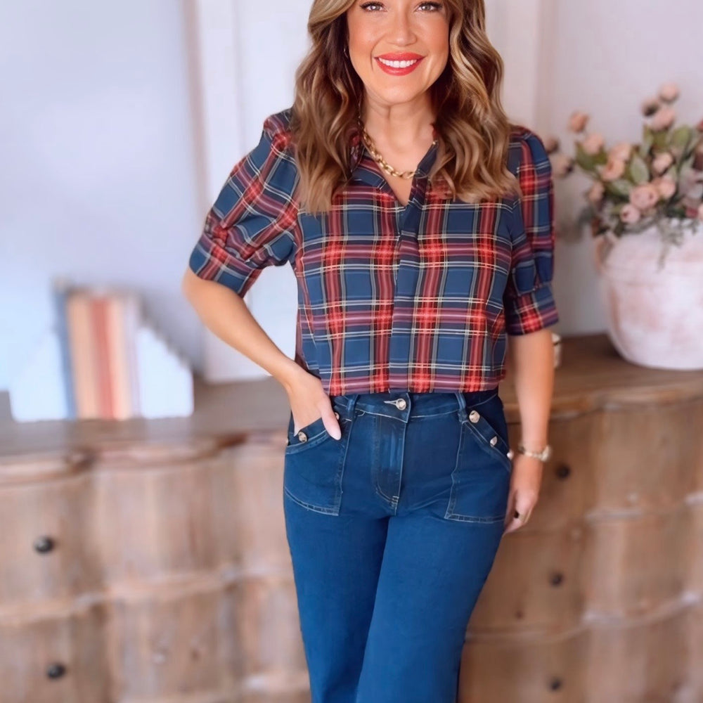 
                      
                        Under The Mistletoe Button Up
                      
                    