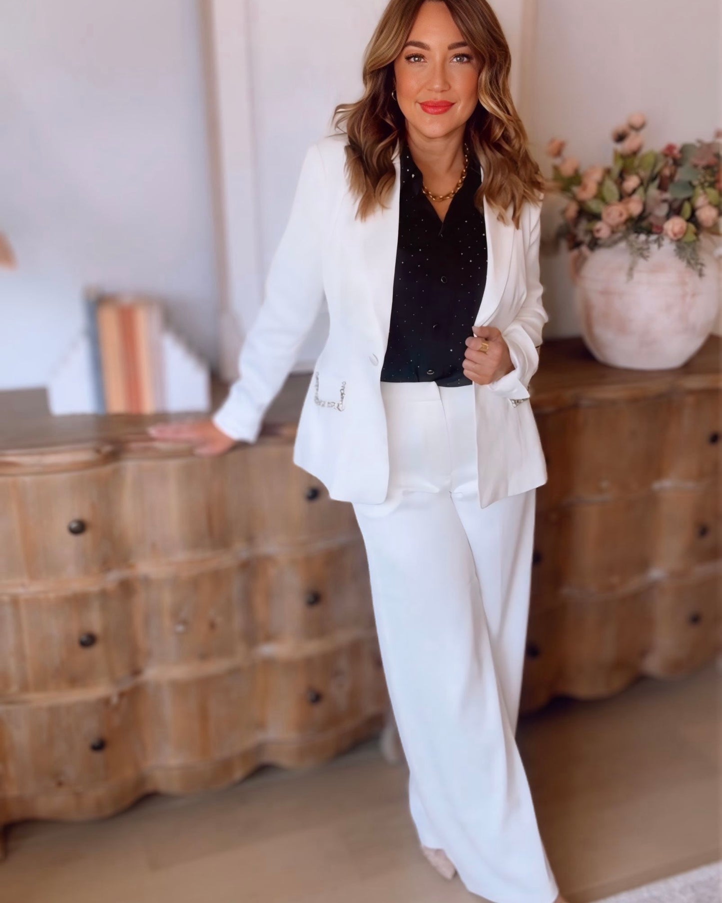 Mannie Crystal Trim Blazer