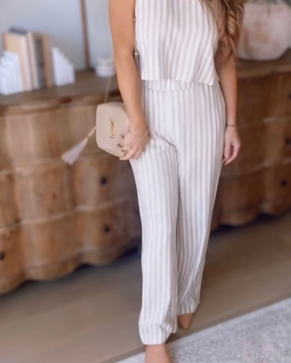Annabelle Striped Linen Wide Leg Pants