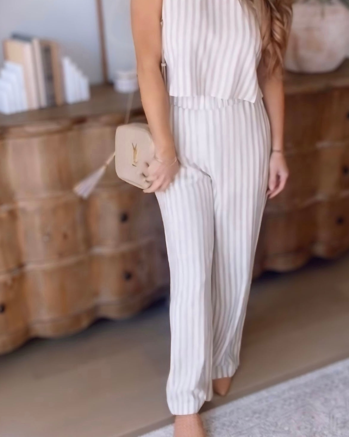 Annabelle Striped Linen Wide Leg Pants