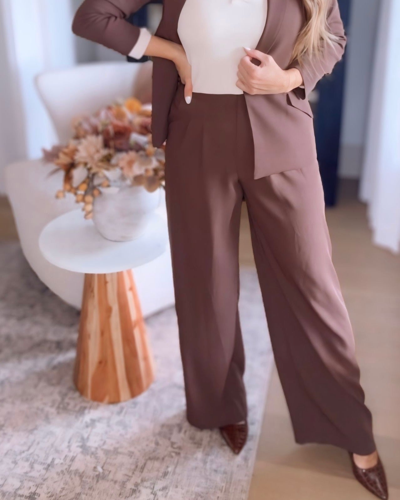 Alaina Pleated Wide Leg Pants