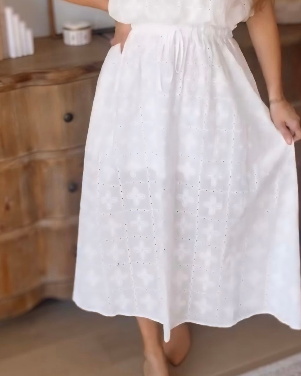 Love Is In the Air Eyelet Bubble Maxi Skirt