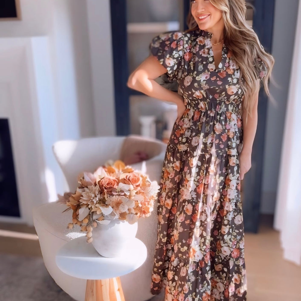 Falling For You Floral Midi Dress