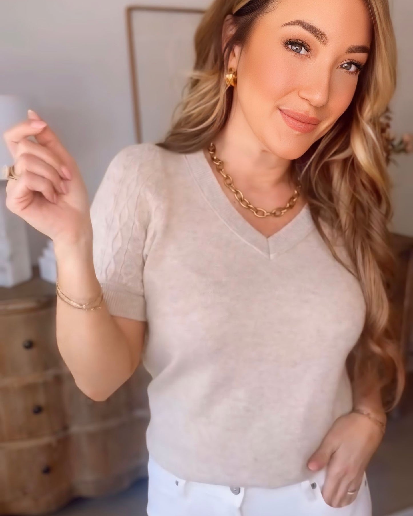 Alex Cashmere Blend Puff Sleeve Sweater