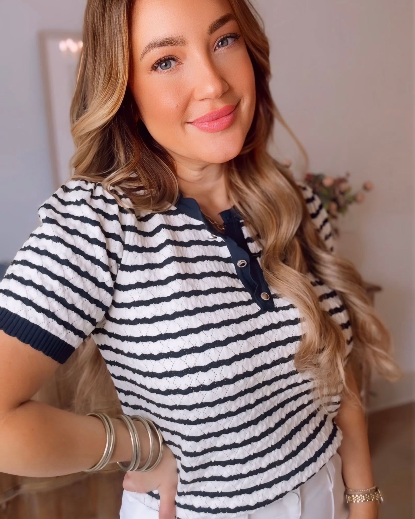 Anya Pointelle Sweater Knit Top