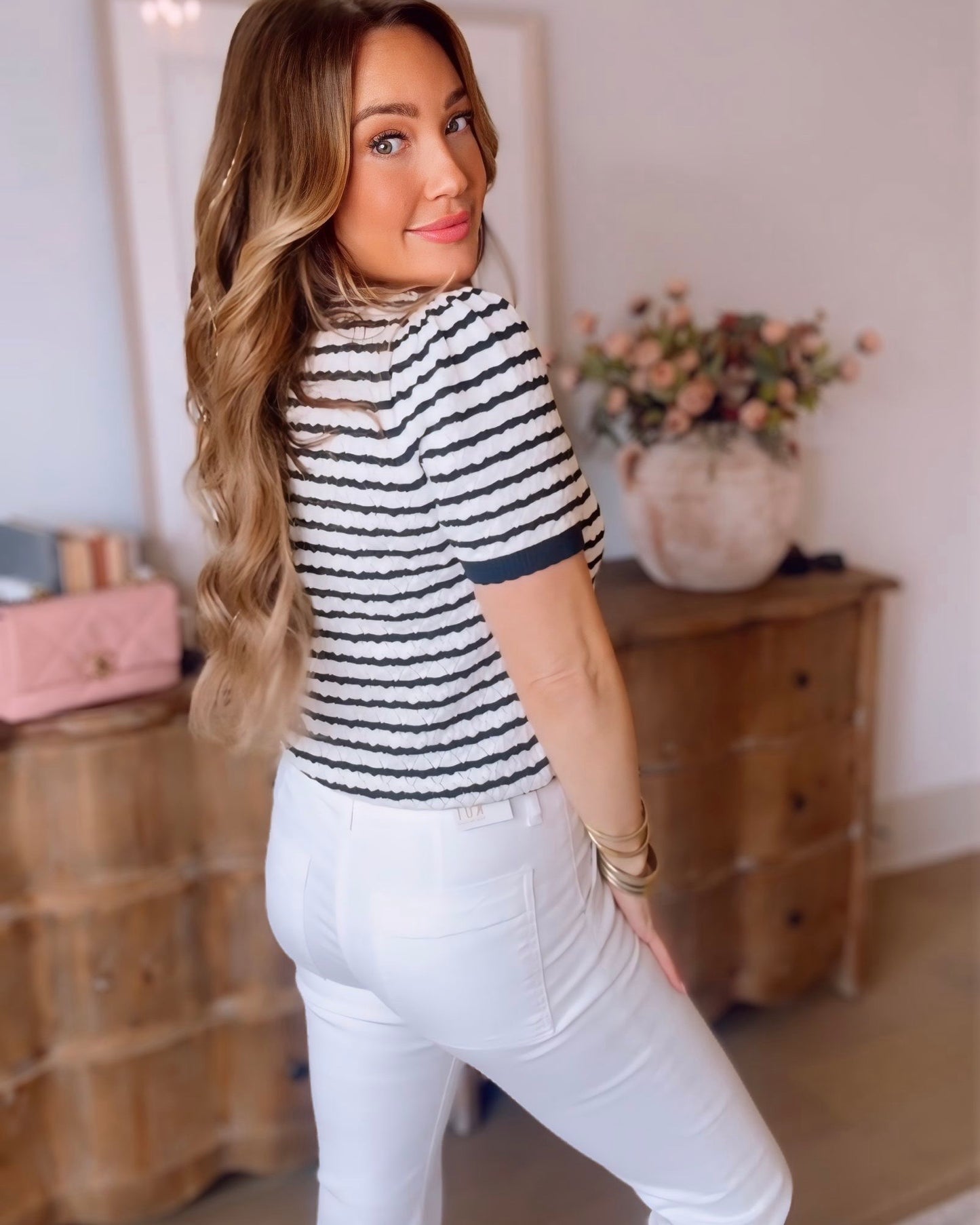 Anya Pointelle Sweater Knit Top