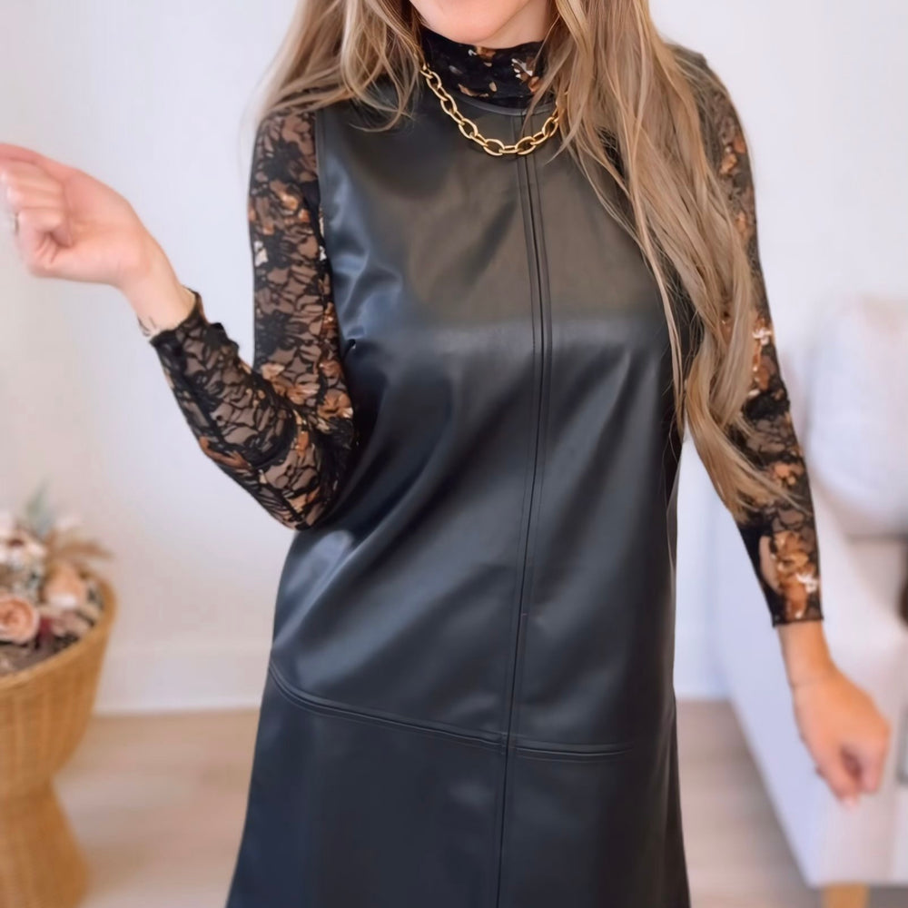 Lively Love Faux Leather Tank Dress