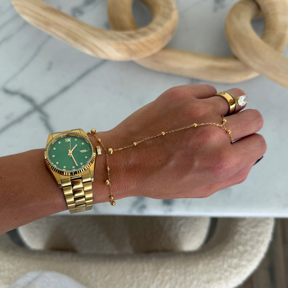 Kylan Gold Bead Hand Chain